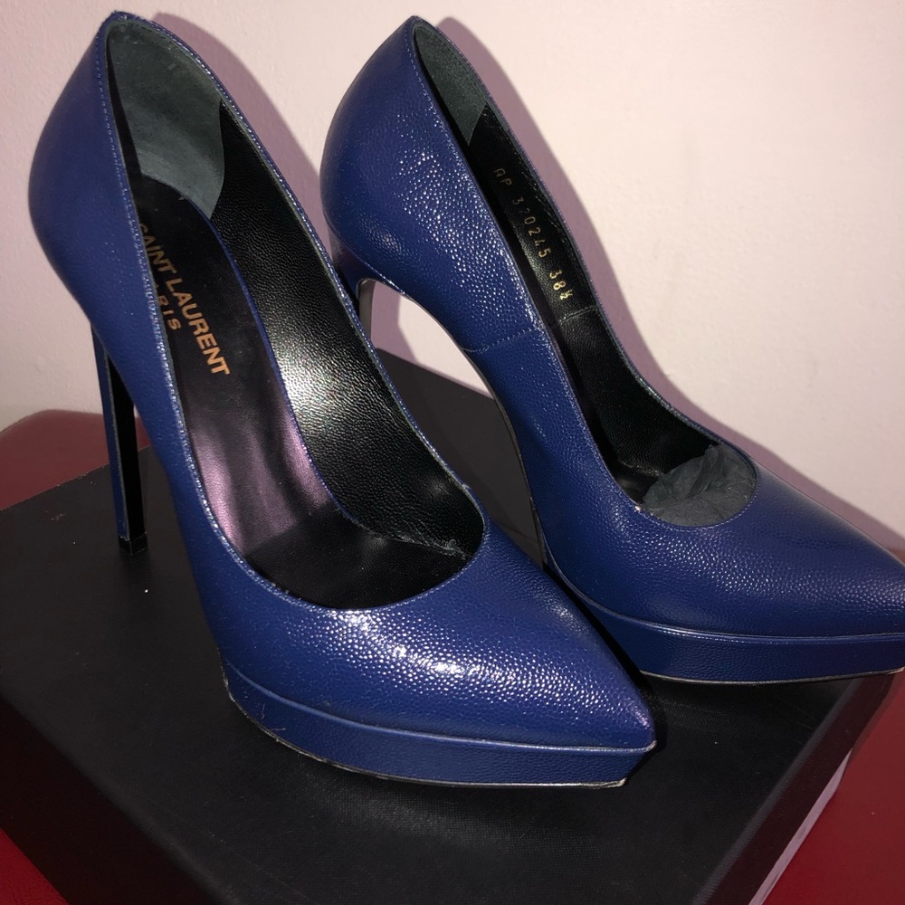Cobalt Blue Saint Laurent Pumps